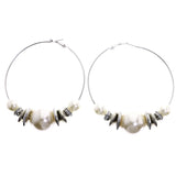 Mi Amore Hoop-Earrings Silver-Tone/White