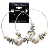 Mi Amore Hoop-Earrings Silver-Tone/White
