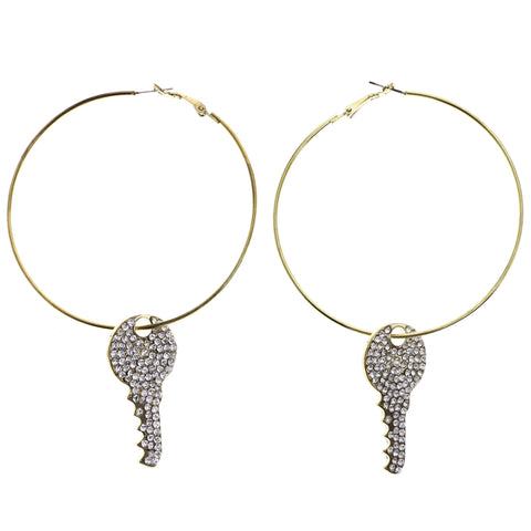 Mi Amore Key Dangle-Earrings Gold-Tone/Silver-Tone