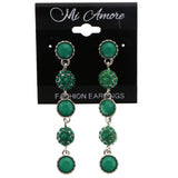 Mi Amore Drop-Dangle-Earrings Green/Silver-Tone
