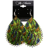 Mi Amore Flower Dangle-Earrings Green/Blue
