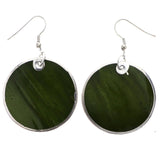 Mi Amore Dangle-Earrings Green/Silver-Tone
