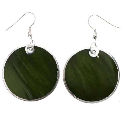 Mi Amore Dangle-Earrings Green/Silver-Tone