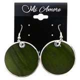 Mi Amore Dangle-Earrings Green/Silver-Tone