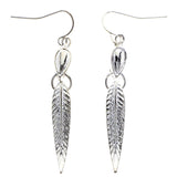 Mi Amore Feather Dangle-Earrings Silver-Tone