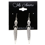 Mi Amore Feather Dangle-Earrings Silver-Tone