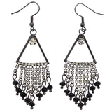Mi Amore Dangle-Earrings Black/Silver-Tone
