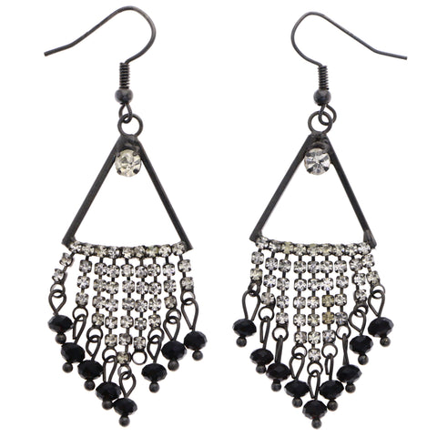 Mi Amore Dangle-Earrings Black/Silver-Tone