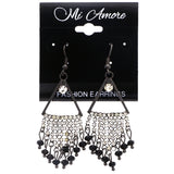 Mi Amore Dangle-Earrings Black/Silver-Tone