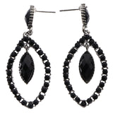 Mi Amore Drop-Dangle-Earrings Black/Silver-Tone
