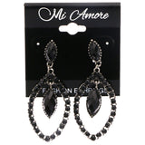 Mi Amore Drop-Dangle-Earrings Black/Silver-Tone