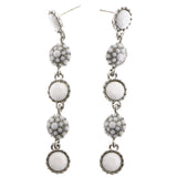 Mi Amore Drop-Dangle-Earrings White/Silver-Tone