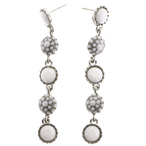 Mi Amore Drop-Dangle-Earrings White/Silver-Tone