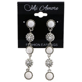 Mi Amore Drop-Dangle-Earrings White/Silver-Tone