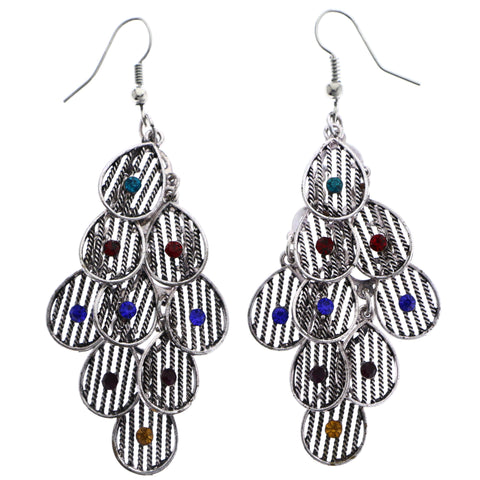 Mi Amore Chandelier-Earrings Silver-Tone/Multicolor
