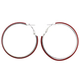 Mi Amore Hoop-Earrings Red/Silver-Tone