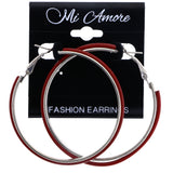 Mi Amore Hoop-Earrings Red/Silver-Tone