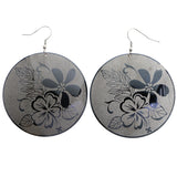 Mi Amore Flower Dangle-Earrings White/Dark-Silver