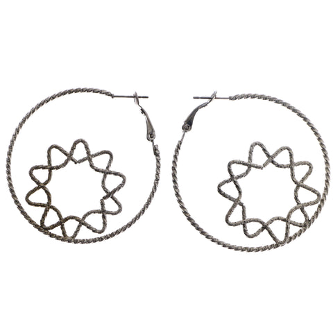 Mi Amore Star Hoop-Earrings Dark-Silver