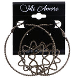 Mi Amore Star Hoop-Earrings Dark-Silver