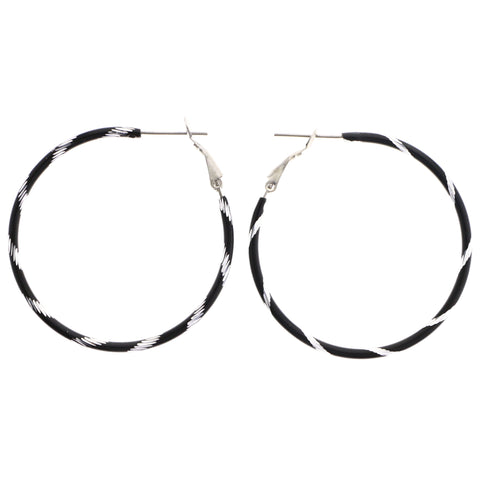 Mi Amore Hoop-Earrings Black/Silver-Tone