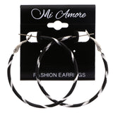 Mi Amore Hoop-Earrings Black/Silver-Tone