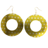 Mi Amore Polka Dot Dangle-Earrings Yellow/Silver-Tone