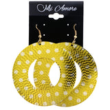 Mi Amore Polka Dot Dangle-Earrings Yellow/Silver-Tone