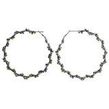 Mi Amore Hoop-Earrings Dark-Silver/Green