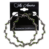 Mi Amore Hoop-Earrings Dark-Silver/Green