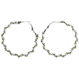 Mi Amore Hoop-Earrings Silver-Tone/Green