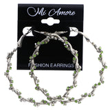 Mi Amore Hoop-Earrings Silver-Tone/Green