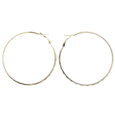 Mi Amore Antiqued Hoop-Earrings Gold-Tone