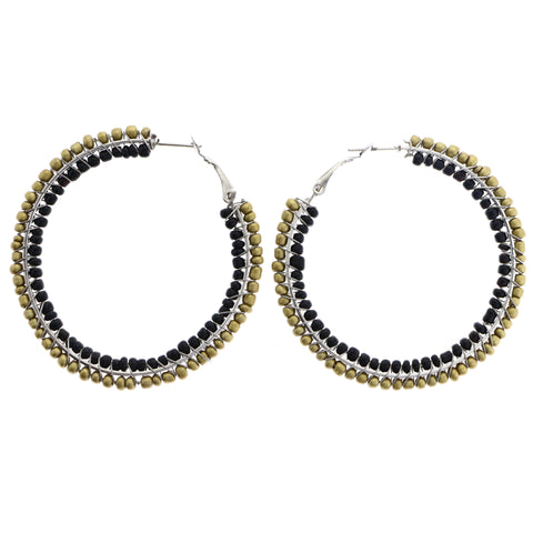 Mi Amore Hoop-Earrings Gold-Tone/Black