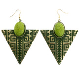 Mi Amore Dangle-Earrings Green/Gold-Tone