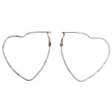 Mi Amore Heart Hoop-Earrings White/Silver-Tone