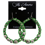 Mi Amore Neon Dangle-Earrings Silver-Tone/Green