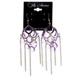 Mi Amore Dangle-Earrings Silver-Tone/Purple