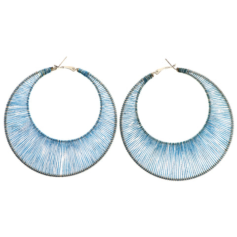 Mi Amore Hoop-Earrings Blue/Silver-Tone
