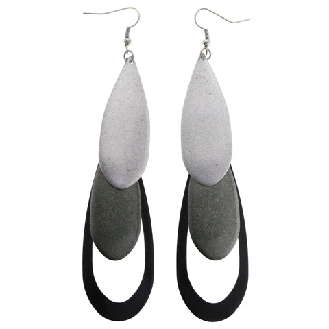 Mi Amore Dangle-Earrings Green/Silver-Tone