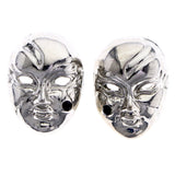 Mi Amore Mask Post-Earrings Silver-Tone/Black