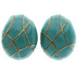 Mi Amore Post-Earrings Blue/Gold-Tone