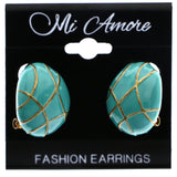 Mi Amore Post-Earrings Blue/Gold-Tone