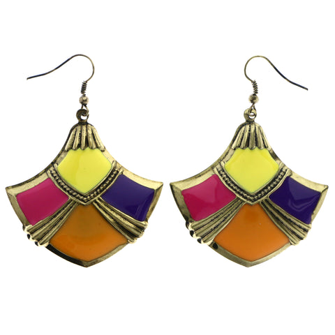 Mi Amore Antiqued Dangle-Earrings Multicolor/Gold-Tone
