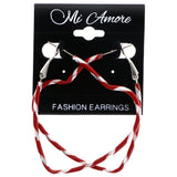 Mi Amore Heart Hoop-Earrings Red/Silver-Tone