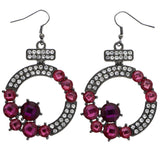 Mi Amore Dangle-Earrings Silver-Tone/Pink