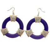 Mi Amore Dangle-Earrings Purple/Gold-Tone