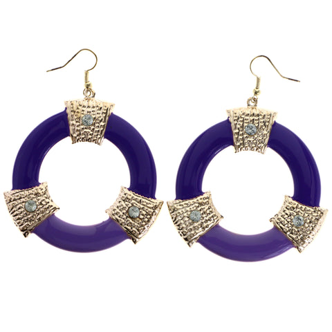 Mi Amore Dangle-Earrings Purple/Gold-Tone