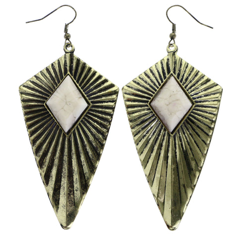 Mi Amore Dangle-Earrings Gold-Tone/White
