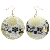Mi Amore Flower Dangle-Earrings White/Gold-Tone